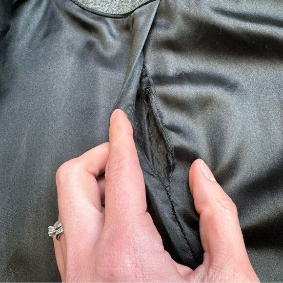 Cole Haan Women's Wool Blend Pea Coat 6 Charcoal Grey Gray Full Zipper Zip Lined - Picture 10 of 16